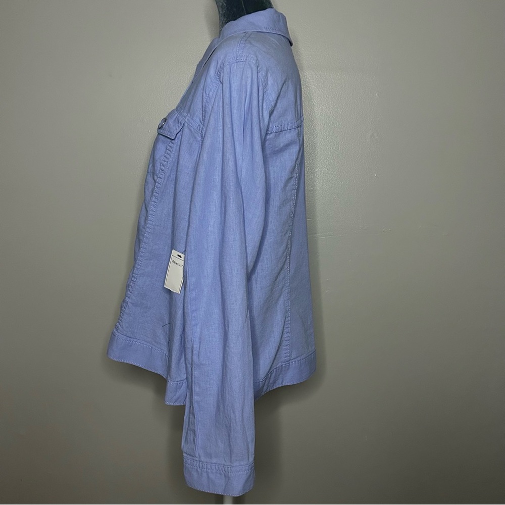 Women's Blue Button-Up Jacket - Picture 4 of 9
